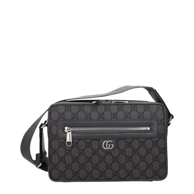 Gucci Ophidia Crossbody Bags For Men Gray Fabric In Black