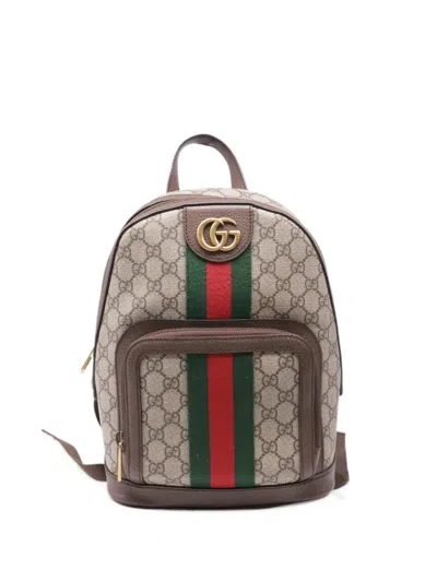 Pre-owned Gucci Ophidia Backpack In Neutrals