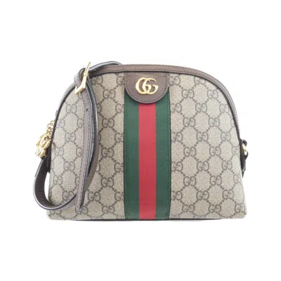 Pre-owned Gucci Ophidia Beige Brown Gg Supreme Leather Shoulder Bag ()
