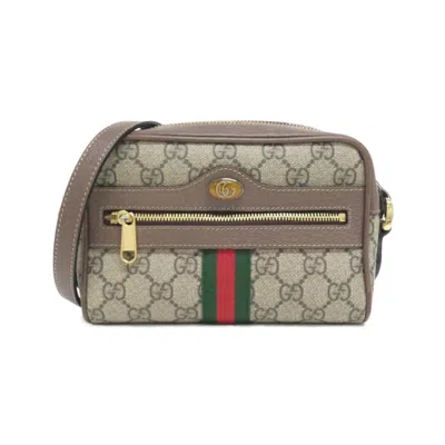 Pre-owned Gucci Ophidia Beige Brown Gg Supreme Leather Shoulder Bag ()
