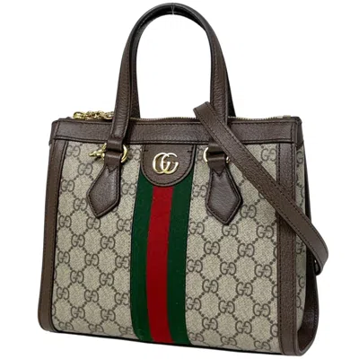Pre-owned Gucci Ophidia Beige Brown Gg Supreme Shoulder Bag Tote Bag ()