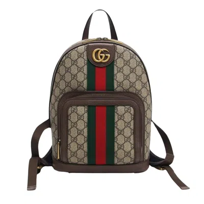 Gucci Beige & Brown Gg Supreme Canvas Ophidia Small Backpack (authentic Pre-  Owned)