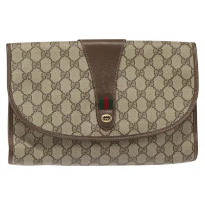 Pre-owned Gucci Ophidia Beige Canvas Clutch Bag ()