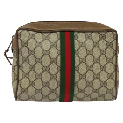 Pre-owned Gucci Ophidia Beige Canvas Clutch Bag ()