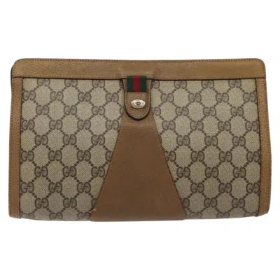 Pre-owned Gucci Ophidia Beige Canvas Clutch Bag ()