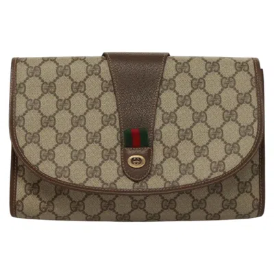 Pre-owned Gucci Ophidia Beige Canvas Clutch Bag ()