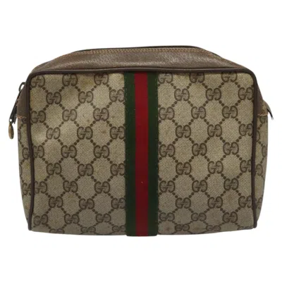 Pre-owned Gucci Ophidia Beige Canvas Clutch Bag ()