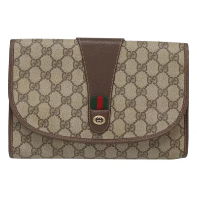 Pre-owned Gucci Ophidia Beige Canvas Clutch Bag ()