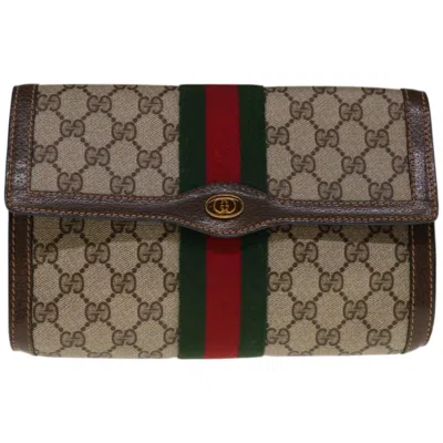 Gucci Ophidia Beige Canvas Clutch Bag ()