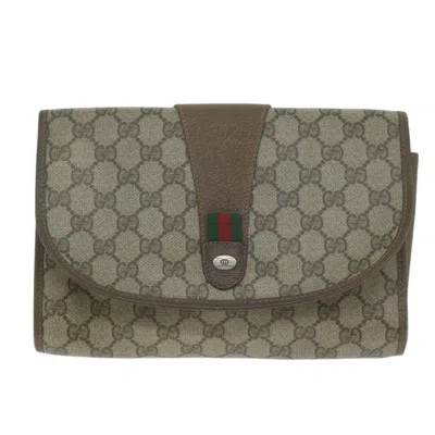 Pre-owned Gucci Ophidia Beige Canvas Clutch Bag ()
