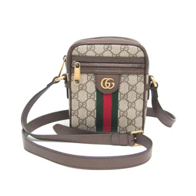 Pre-owned Gucci Ophidia Beige Canvas Shoulder Bag ()