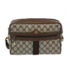 GUCCI GUCCI OPHIDIA BEIGE CANVAS SHOULDER BAG (PRE-OWNED)