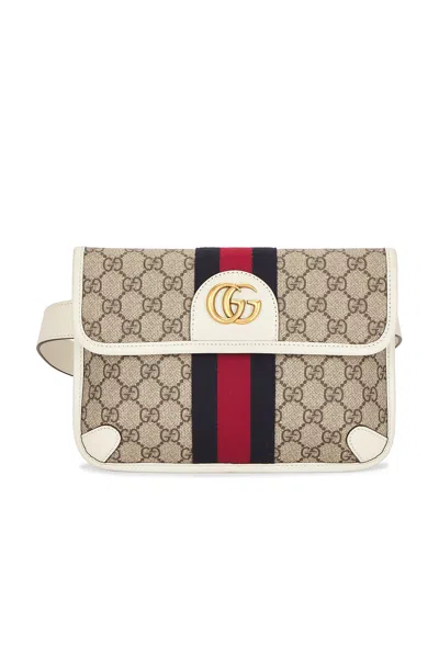Pre-owned Gucci Ophidia Belt Bag In Sand