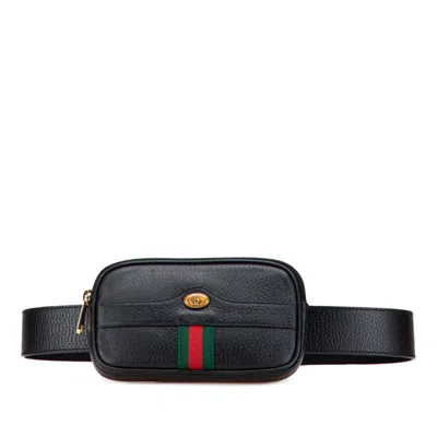 Pre-owned Gucci Ophidia Black Multi-color Leather Fanny Pack Sling Bag ()
