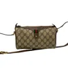 GUCCI GUCCI OPHIDIA BROWN CANVAS SHOULDER BAG (PRE-OWNED)