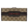 GUCCI GUCCI OPHIDIA BROWN CANVAS WALLET  (PRE-OWNED)