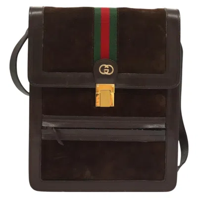 Pre-owned Gucci Ophidia Brown Suede Shoulder Bag ()