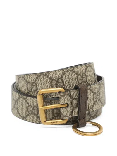 Pre-owned Gucci Ophidia Buckle Belt In Neutrals