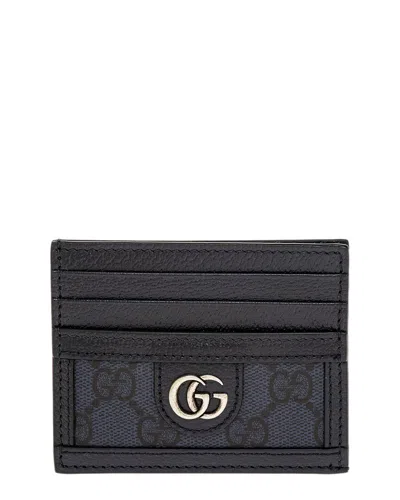 Gucci Ophidia Canvas & Leather Card Case In Black