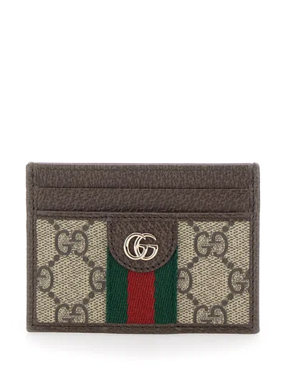 Gucci Ophidia Card Case In Beige