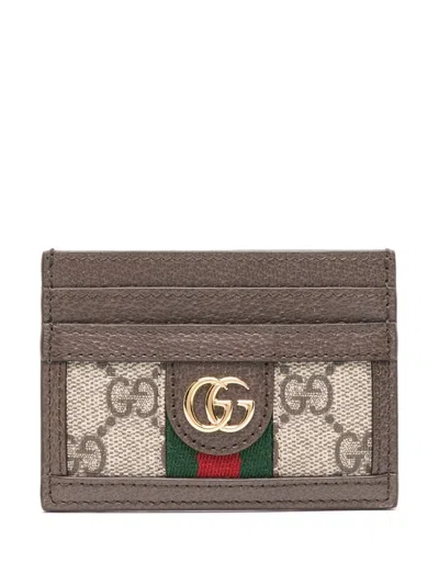 Gucci Ophidia Card Case In Brown