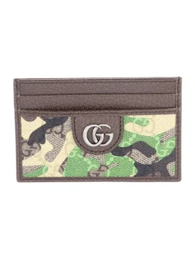 Pre-owned Gucci Ophidia Card Case Double G Logo Card Holder In Brown
