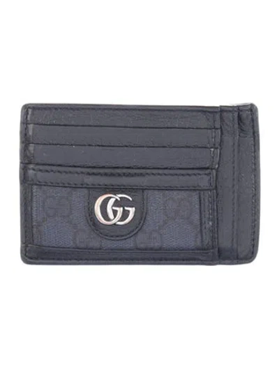 Pre-owned Gucci Ophidia Card Case Gg Supreme Card Holder In Black
