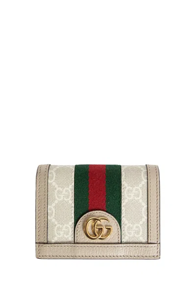 Gucci Ophidia Card Case Wallet In Sand