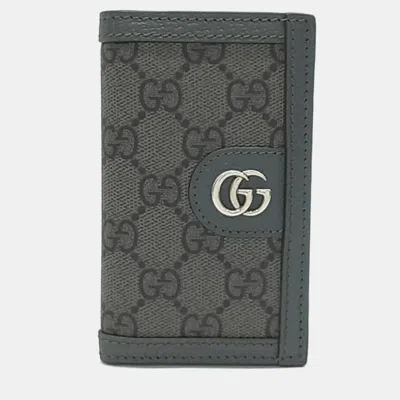 Pre-owned Gucci Ophidia Card Holder (734943) In Grey