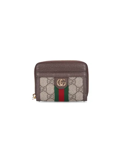 Gucci 'ophidia' Card Holder In Beige