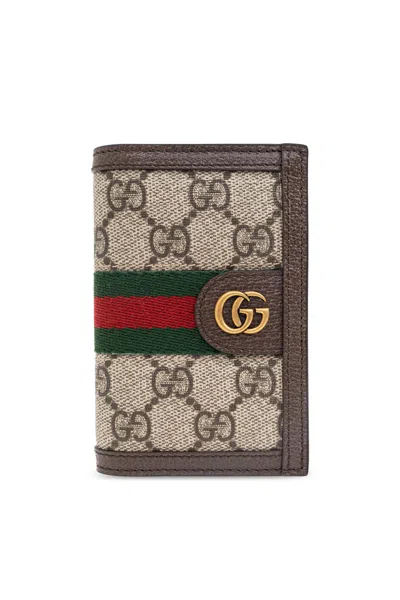 Gucci Ophidia Card Holder In Sand