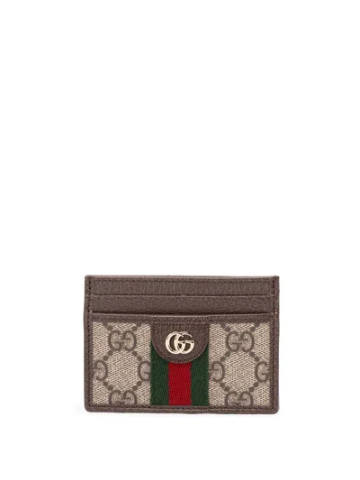 Gucci `ophidia` Cardcase In Brown
