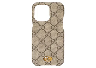 Pre-owned Gucci Ophidia Case For Iphone 13 Pro In Beige/ebony