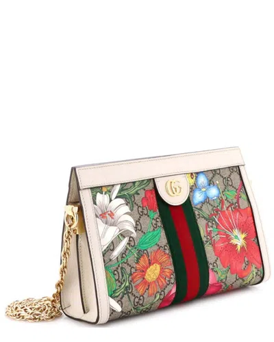 Gucci Ophidia Chain Shoulder Bag Flora Gg Coated Canvas Small (authentic Pre-loved)