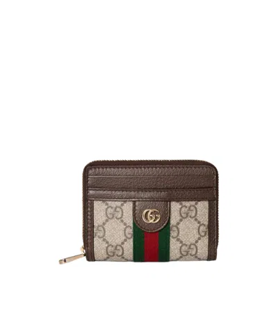Gucci Ophidia Coin Zip Wallet In Brown