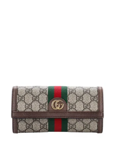 Pre-owned Gucci Ophidia Continental Wallet Gg Coated Canvas Small Wallets In Brown