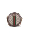 Gucci Ophidia Mini Gg Round Shoulder Bag In Beige