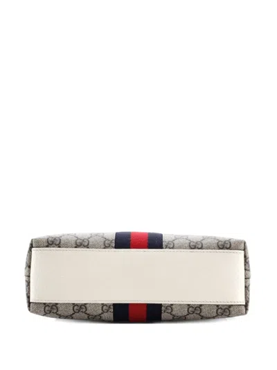 Pre-owned Gucci Ophidia Dome Gg Coated Canvas Small Shoulder Bag In Brown