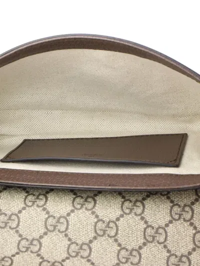 Pre-owned Gucci Ophidia Envelope Flap Gg Coated Canvas Mini Shoulder Bag In Brown