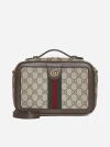 GUCCI OPHIDIA FABRIC AND LEATHER SMALL CAMERA BAG