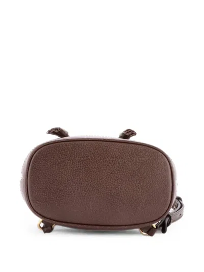 Pre-owned Gucci Ophidia Flap Gg Coated Canvas Mini Backpack In 褐色