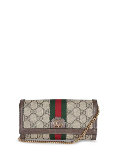 Gucci Ophidia Gg Beige Bag In Brown