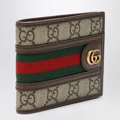 Gucci Ophidia Gg Bi-fold Wallet In Beige