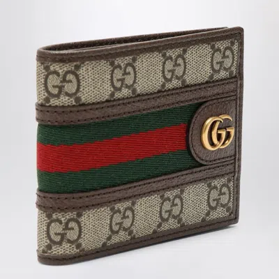Gucci Ophidia Gg Bi-fold Wallet Men In Brown