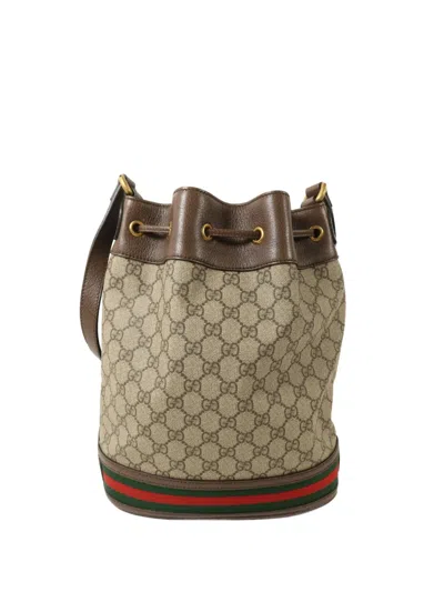 Pre-owned Gucci Ophidia Gg Bucket Bag In Neutral