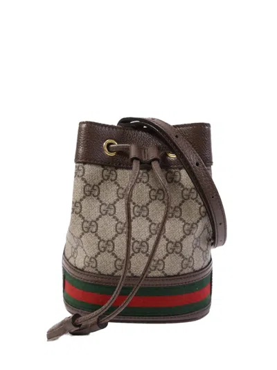Pre-owned Gucci Ophidia Gg Bucket Bag In Neutral