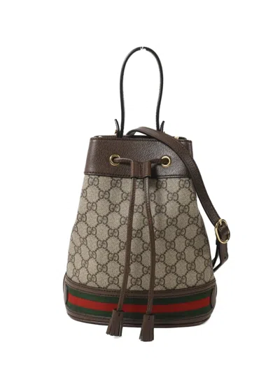 Pre-owned Gucci Ophidia Gg Bucket Shoulder Bag In Neutral