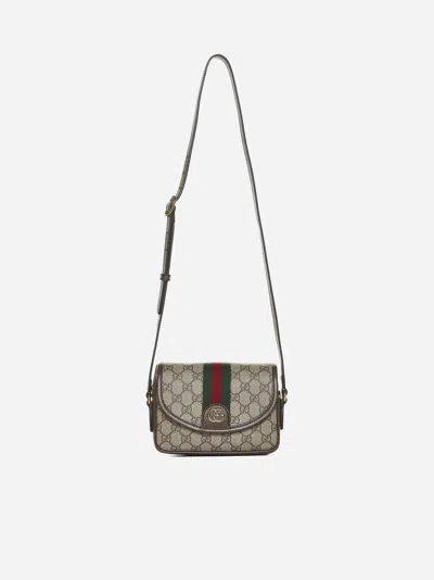 Gucci Ophidia Gg Canvas Mini Bag In Brown