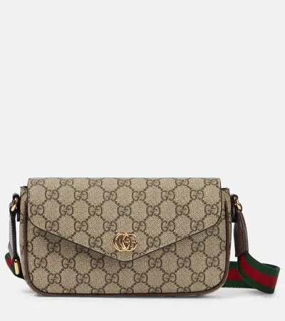 Gucci Ophidia Mini Gg-supreme Canvas Shoulder Bag In Brown