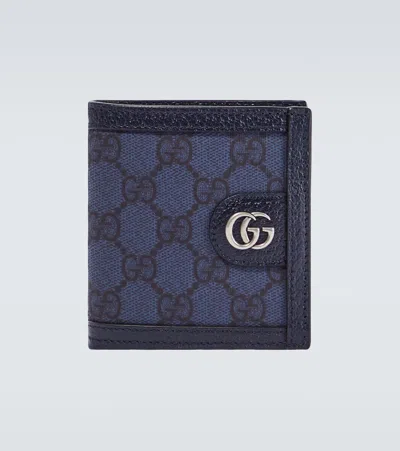 Gucci Ophidia Gg Canvas Wallet In Blue